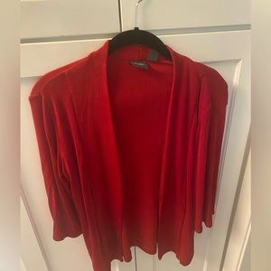 Chicos Travelers red 3/4 sleeve crop jacket Size 2